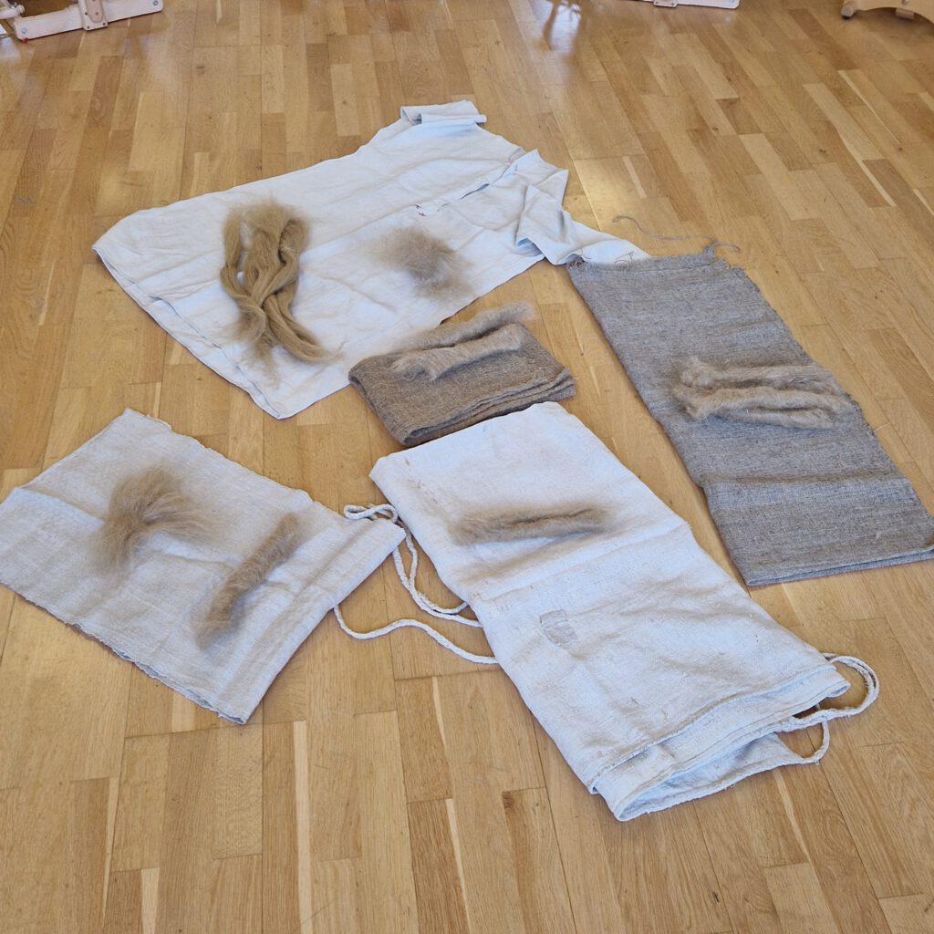 Flachsspinnen am Spinnrad